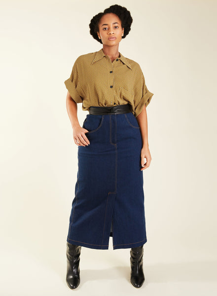 Carpenter Skirt - Denim - Meg Canada