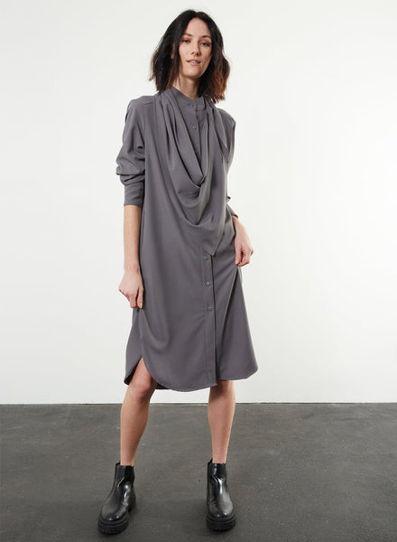 Triangle Scarf Dress - Grey - Meg Canada