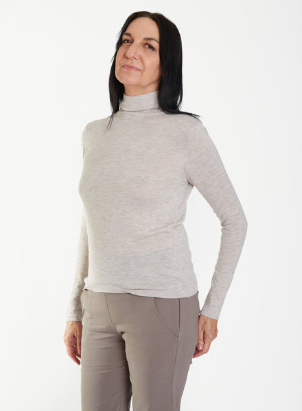 Turtleneck Light Sweater - Stone - Meg Canada