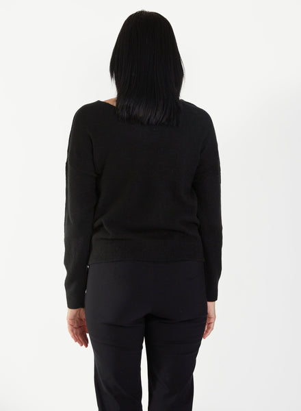 V-Neck Sweater - Black - Meg Canada